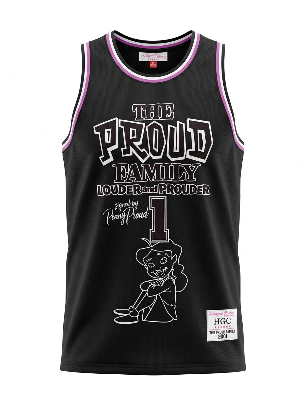 The Proud Family Penny Proud Jersey Black Purple XL NWT Headgear Classics